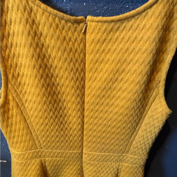 Tabitha Mustard Yellow Midi Dress Sleeveless Crew Neck - Picture 4 of 4